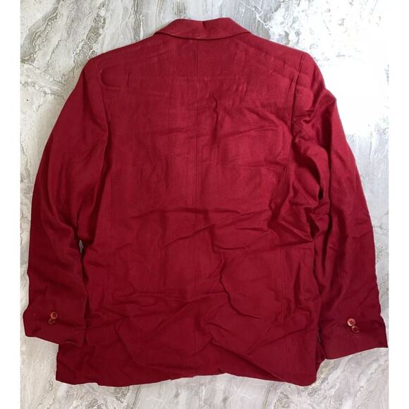 VTG Haggar Jacket Womens 12 Red 100% Wool Blazer Sport Coat - Picture 6 of 6